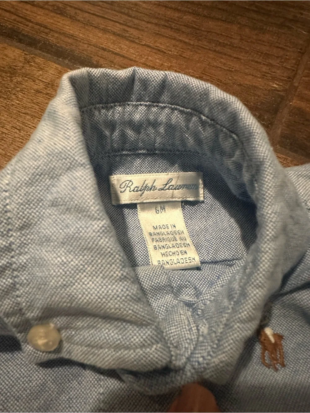 Ralph Lauren Baby Blue Button Down and Indigo Cotton Chambray Shortall
